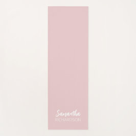 Tapete De Yoga Nome Monograma Personalizado Rosa