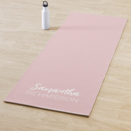Tapete De Yoga Nome Monograma Personalizado Rosa
