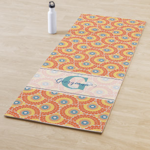 Tapete De Yoga Nome Personalizado Art Deco Aegean Summer Radiant