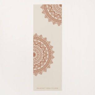 Tapete De Yoga Nome Personalizado Boho Terracotta Mandala