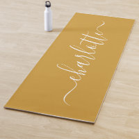 Nome Personalizado Caligrafia Chic Mostarda Amarel