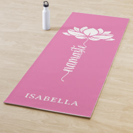Tapete De Yoga Nome Personalizado da Cor-de-rosa Moderna do Flor 