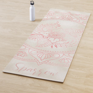 Tapete De Yoga Nome Personalizado da Folha de Creme do Mandala Do
