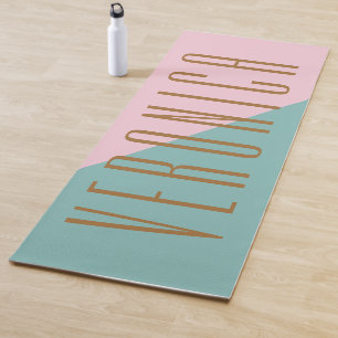 Tapete De Yoga Nome Personalizado de Bloco de Cores Geométricos 