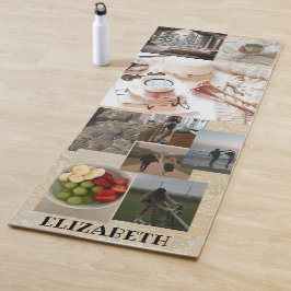 Tapete De Yoga Nome Personalizado de Colagem de Fotografias do mo