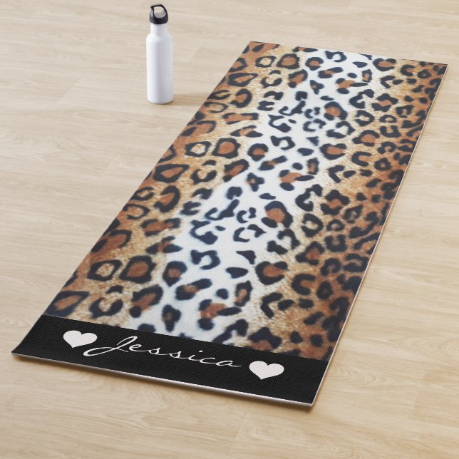 Tapete De Yoga Nome Personalizado de Impressão Animal Leopard Na  (In Situ)
