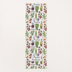 Tapete De Yoga Nome personalizado do padrão de salada yoga mat