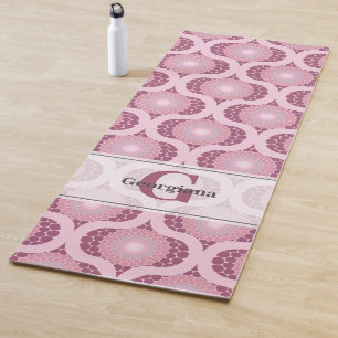 Tapete De Yoga Nome Personalizado Dot Rosa Rusky Radiante Retroat