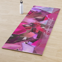 Tapete De Yoga Nome Personalizado Efeito 3D Abstrato Fita Rosa Ve