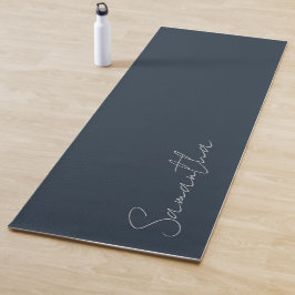 Tapete De Yoga Nome personalizado elegante Azul escuro