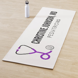 Tapete De Yoga Nome Personalizado Estetoscópio médico Médico