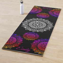 Tapete De Yoga Nome Personalizado Mandala Exercício Yoga Mat