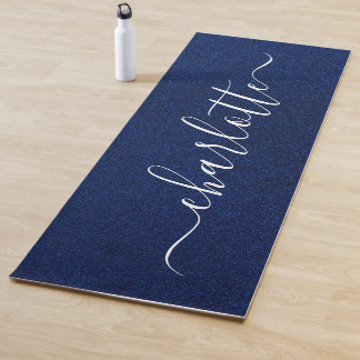 Tapete De Yoga Nome Personalizado Moderno Chic Caligrafia