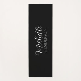 Tapete De Yoga Nome Personalizado Monograma Preto