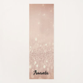Tapete De Yoga Nome Personalizado Rosa Dourada Glitter Girly Idei