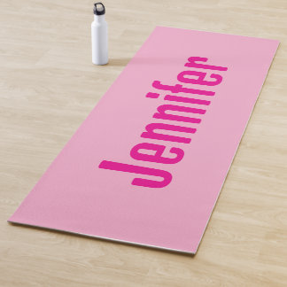 Tapete De Yoga Nome personalizado Yoga Mat - rosa e magenta perso