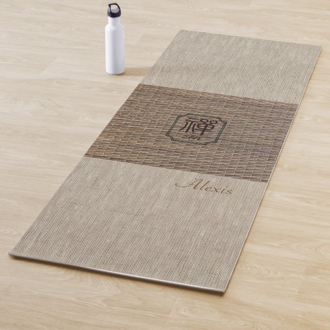 Tapete De Yoga Nome personalizado Zen Om burlap tatami impressão  (In Situ)
