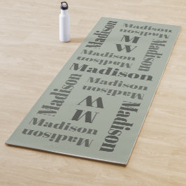 Tapete De Yoga Nome repetindo ioga personalizada