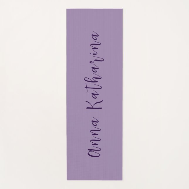 Tapete De Yoga Nome sofisticado do script Violet sólido (Frente)