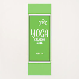 Tapete De Yoga Nome Verde Branco