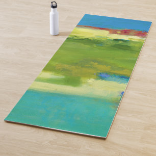 Tapete De Yoga Notas de campo - Arte verde Abstrato