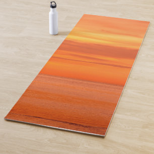 Tapete De Yoga Nuvens de Céu Vermelho de Laranja Vermelha, Elega