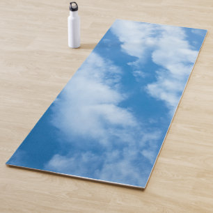 Tapete De Yoga Nuvens no céu Fotografia Elegante Azul Branco