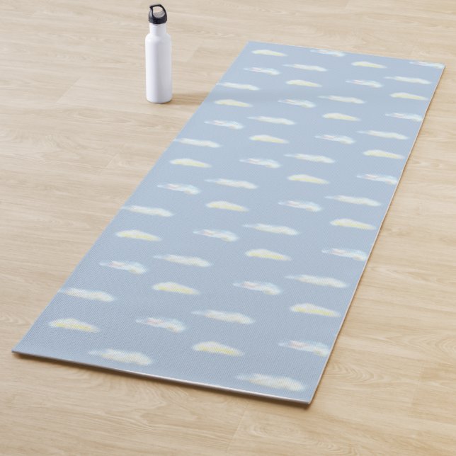 Tapete De Yoga Nuvens Pastéis em Azul Claro (In Situ)