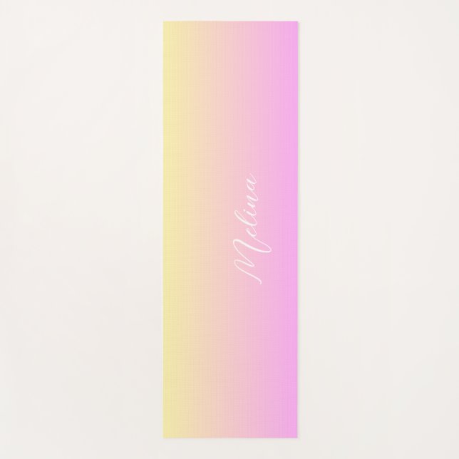 Tapete De Yoga O gradiente personaliza o nome (Frente)
