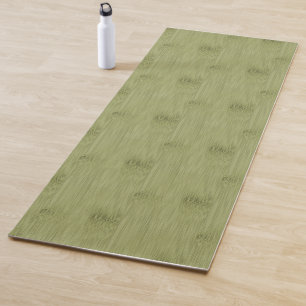 Tapete De Yoga O olhar do bambu na grão verde-oliva da madeira d