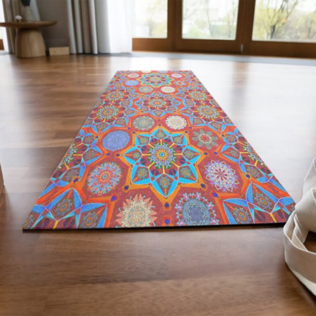 Tapete De Yoga Octo brighteno arabesque Moorish red Yoga Mat (Criador carregado)