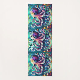 Tapete De Yoga Octopus Náutico Beach Coastal Personalizado