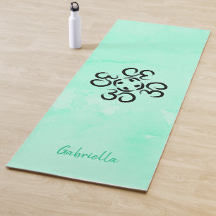 Tapete De Yoga Om Compass Rosa, Aum Verde Teal