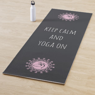 Tapete De Yoga Om e Mandala cor-de-rosa mantêm calma e Yoga liga