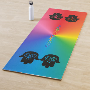 Tapete De Yoga Om Todas as Luzes Arco-íris Personalizado