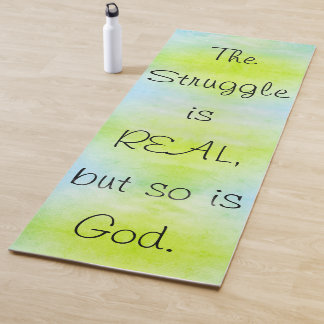 Tapete De Yoga Ombre Christian, a luta é real, assim como Deus