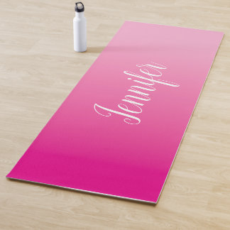 Tapete De Yoga Ombre Personalizado Rosa Claro e Rosa Quente