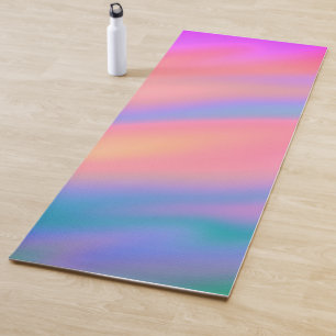 Tapete De Yoga Ondas abstrato azuis cor-de-rosa únicas com tendên