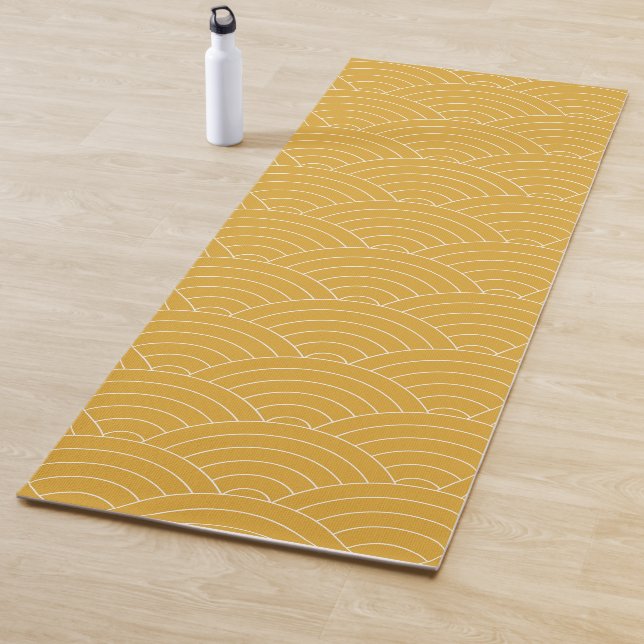 Tapete De Yoga Ondas Amarelas Yoga Mat (In Situ)