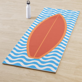 Tapete De Yoga Ondas Azuis Laranja legal Surfando Yoga Mat
