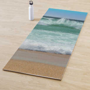 Tapete De Yoga Ondas do Mar Costeiro Areia Modelo Trendência de P