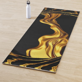 Tapete De Yoga Ondulação Opulenta Achempong Ouro Líquido - Dourad
