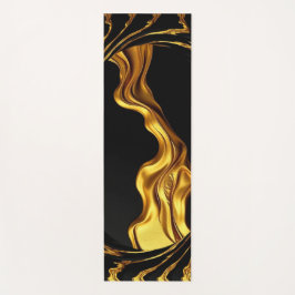 Tapete De Yoga Opulent Swirl Achempong Liquid Gold - Gold & Black