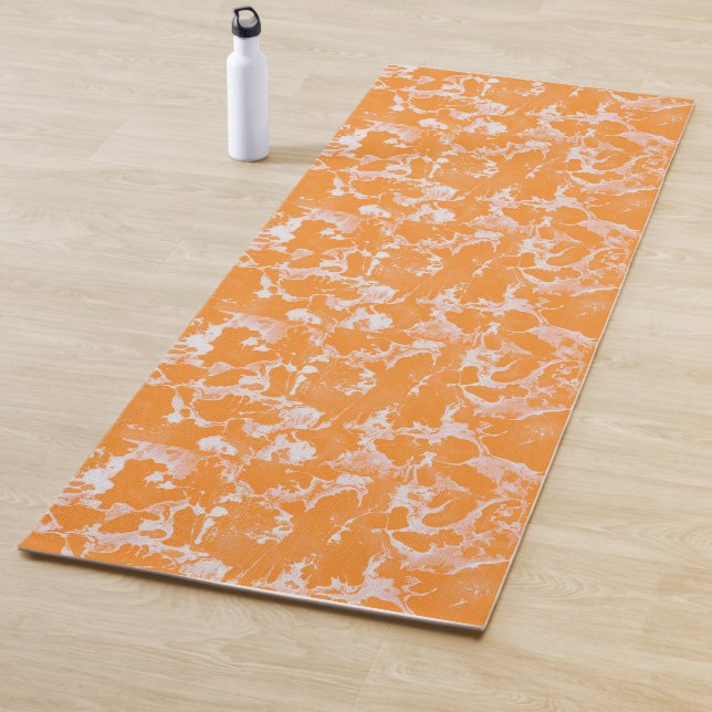 Tapete De Yoga Orange Marble Swirl (In Situ)