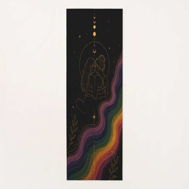 Tapete de Yoga Orgulho Lésbico Celestial (Frente)