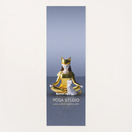 Tapete De Yoga Origami Gold Foil Yoga Meditando Mulher-Gato