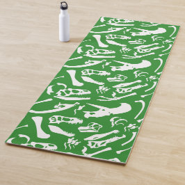Tapete De Yoga Ossos de dinossauro (verde)