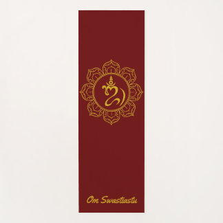 Tapete De Yoga Ouro Balinês Om com Lotus Yoga Mat