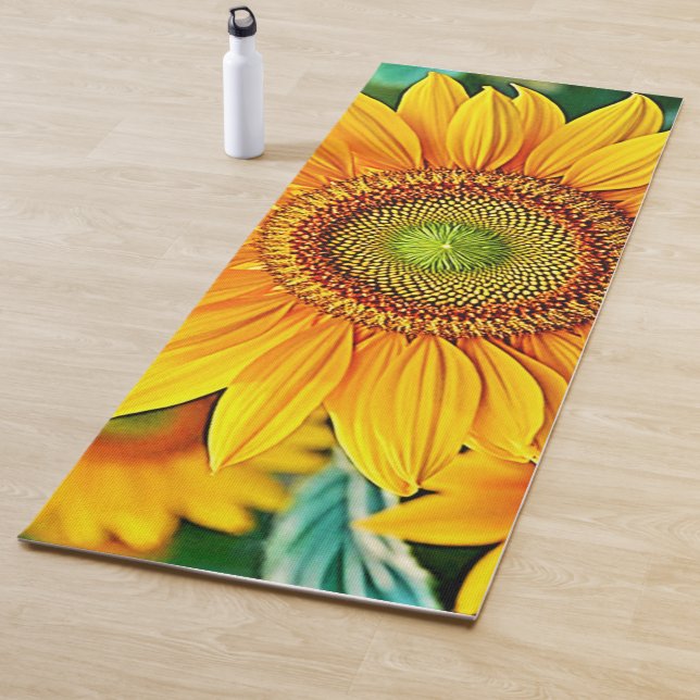 Tapete De Yoga Ouro Sunflower Field Serenity Design (In Situ)