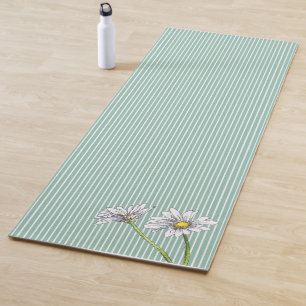 Tapete De Yoga Ovo de Pato Casinha Azul Listrado Aquarela Margari